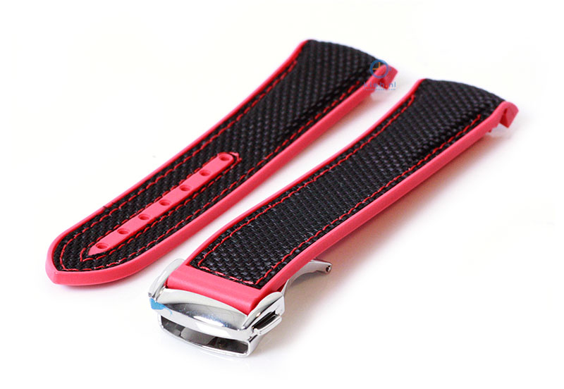 Omega seamaster horlogeband 20mm zwart rood