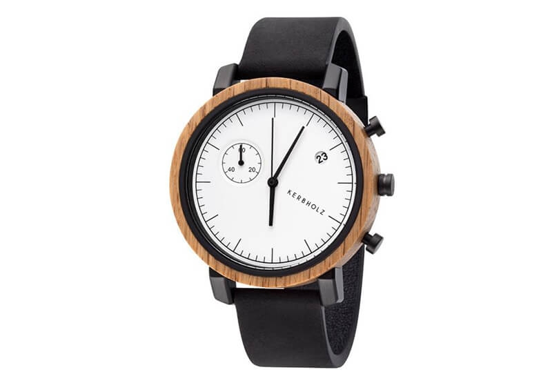 Kerbholz Horlogeband Franz OAK Midnight Black