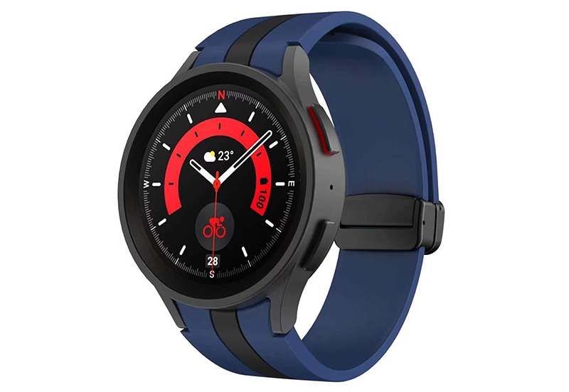 Samsung Galaxy Watch 5 bandje - blauw/zwart - magneetsluiting