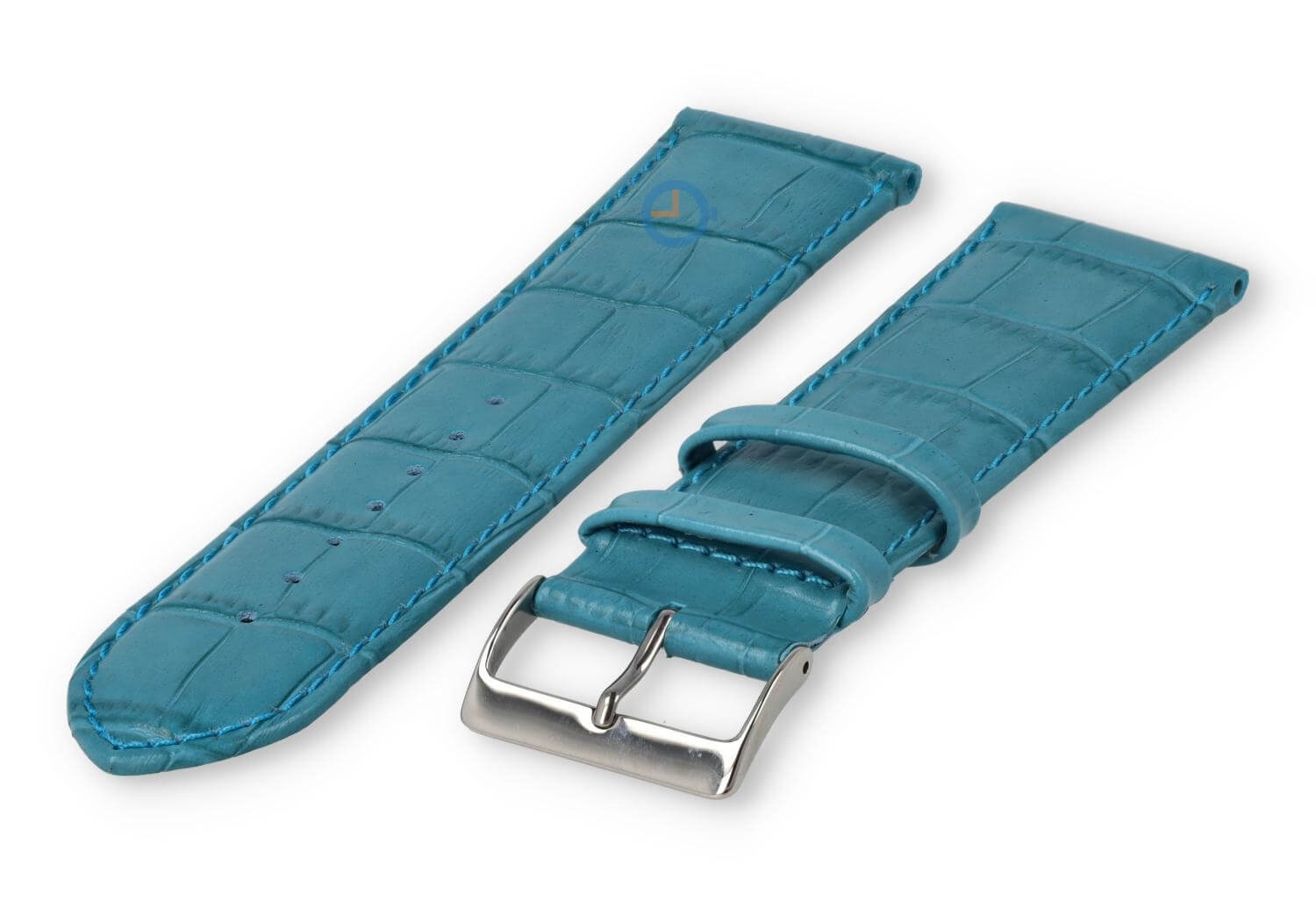 Basic croco horlogeband XL - 24mm - petrol