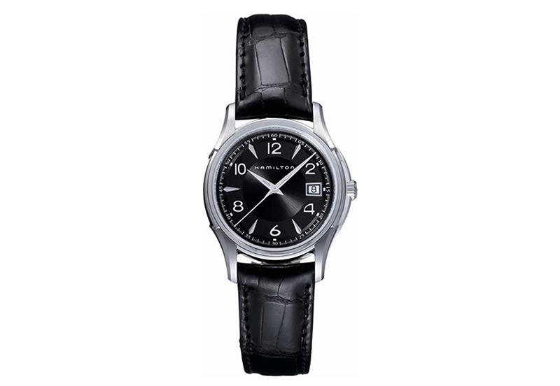 Hamilton horlogeband H32311735 - zwart leer