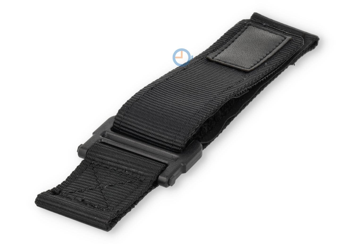 Nylon horlogeband 22mm zwart - klittenbandsluiting