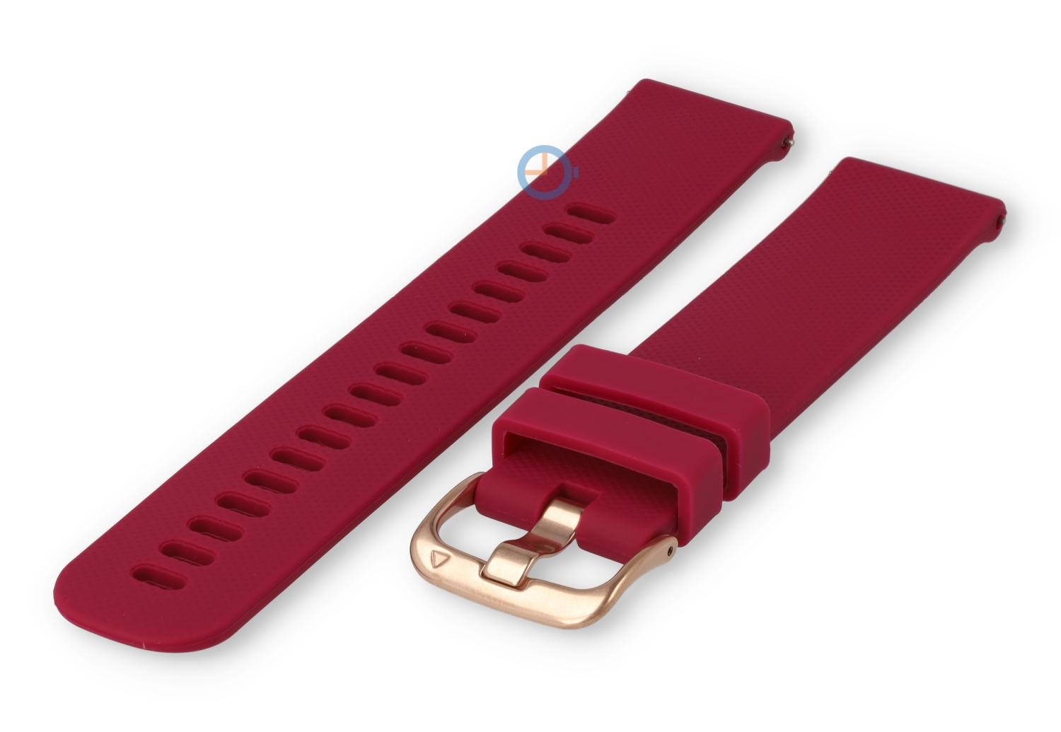 Siliconen sporthorloge band 20mm - donkerroze