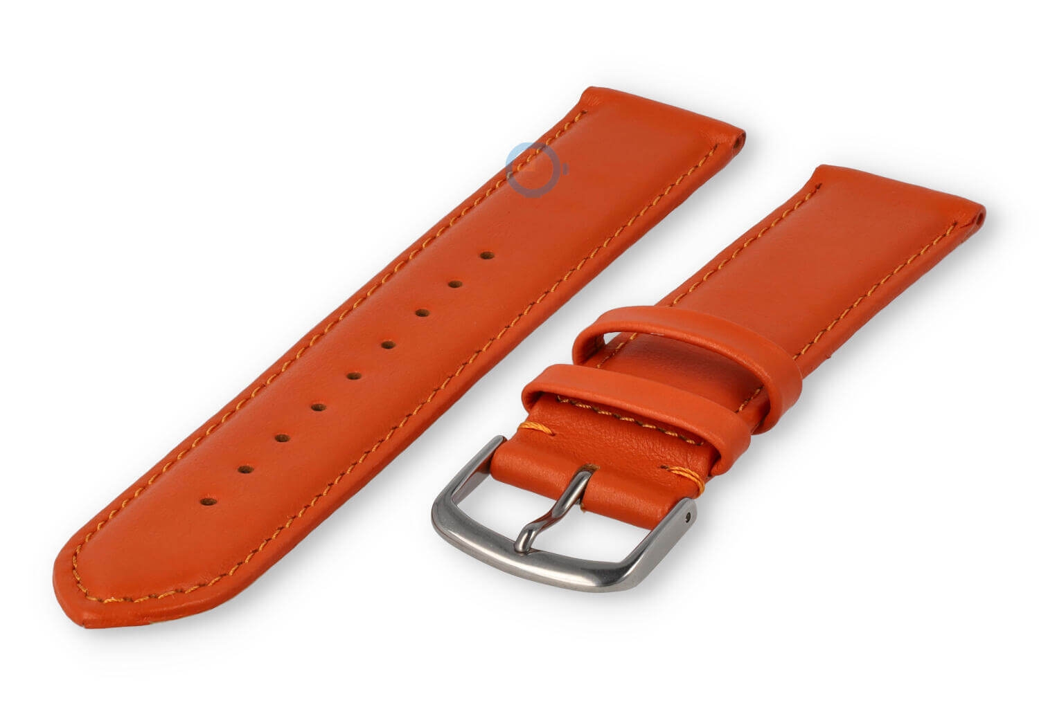 20mm horlogeband glad leer - oranje