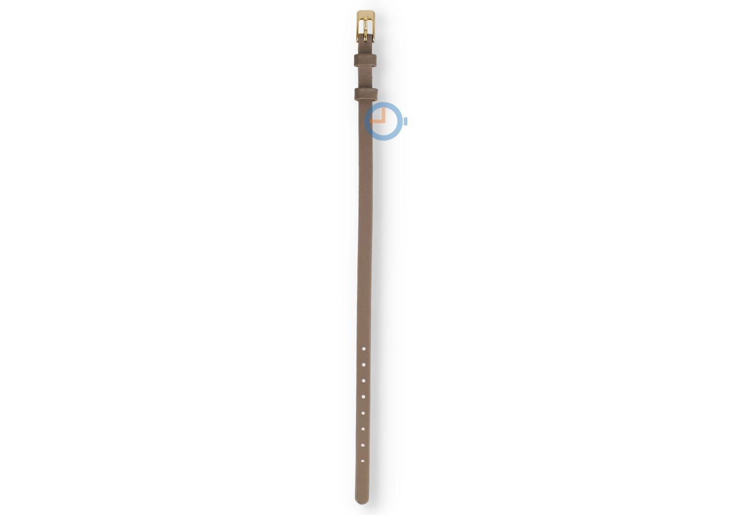 One-piece leren horlogeband - 6mm - taupe met goud