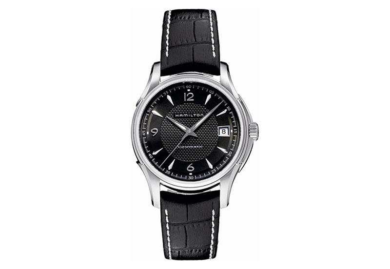 Hamilton horlogeband H32455735 - zwart leer