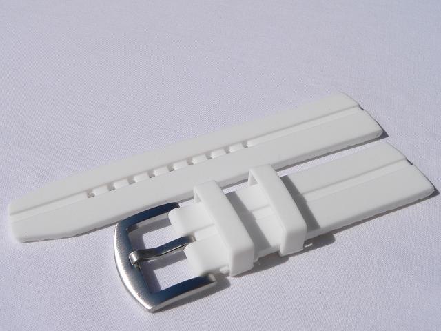 Waterdichte horlogeband van siliconen - 24mm - wit