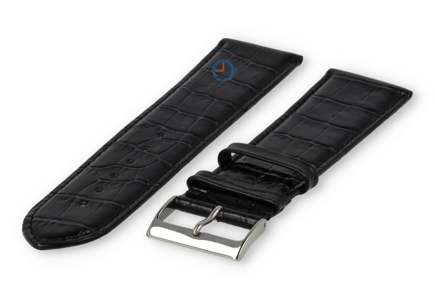 XL horlogeband van kalfsleer - 26mm - zwart