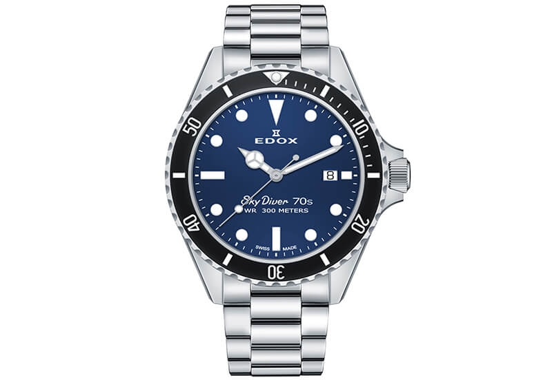 Edox SkyDiver 10238 Horlogeband Zilver