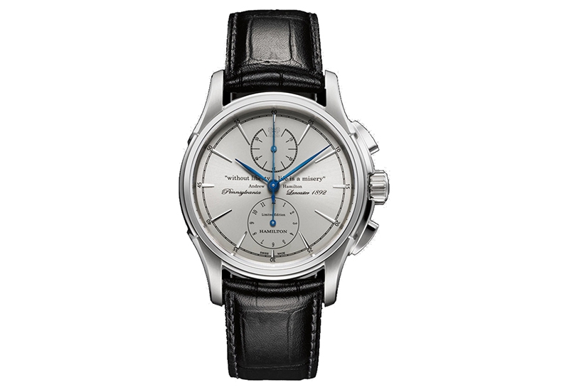 Hamilton horlogeband H32566791 - zwart leer