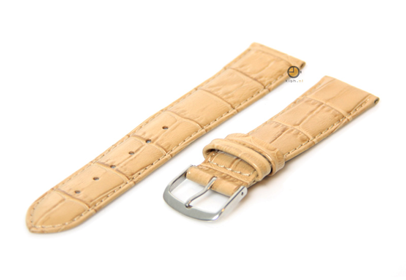 Horlogeband 20mm beige leer
