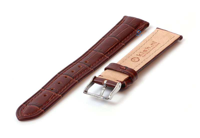 Horlogeband 18mm croco leer bruin