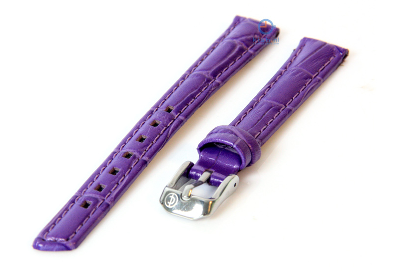 Horlogeband 12mm paars leer croco
