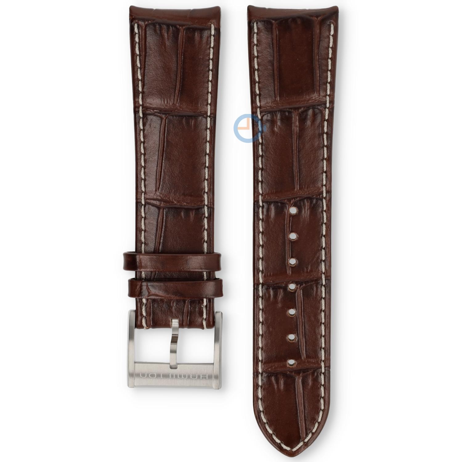 Hamilton horlogeband H32715531 - bruin leer