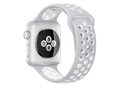Sport Apple watch bandje - grijs/wit - 45mm