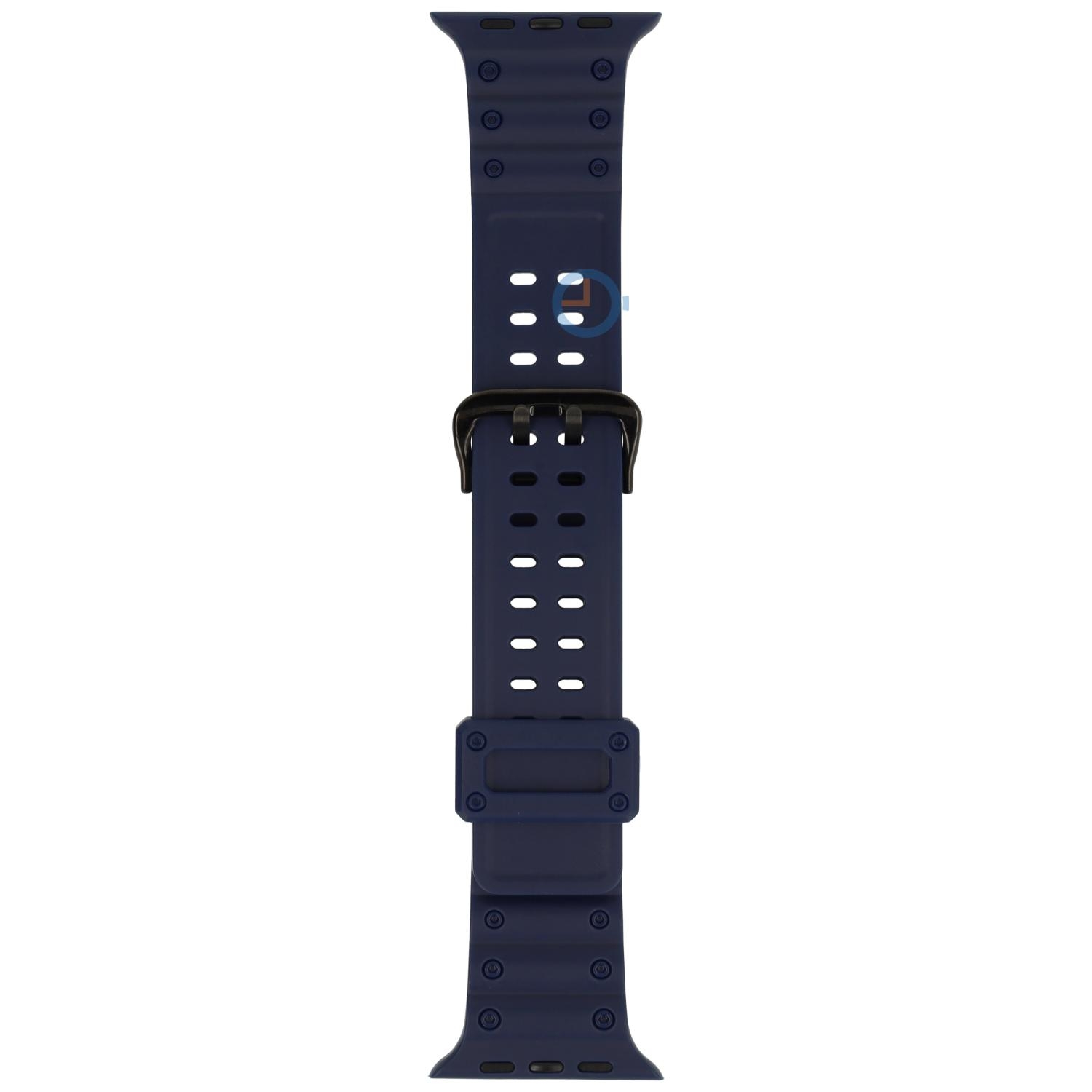 Casio style Apple Watch bandje - 45mm - blauw