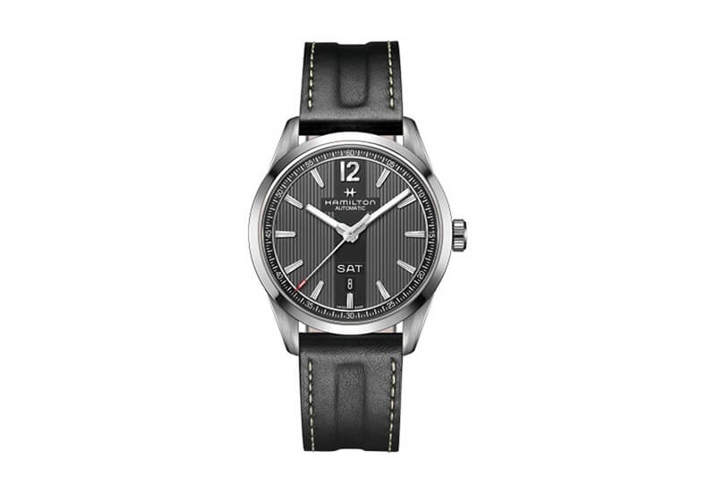 Hamilton horlogeband H43515735 - zwart leer