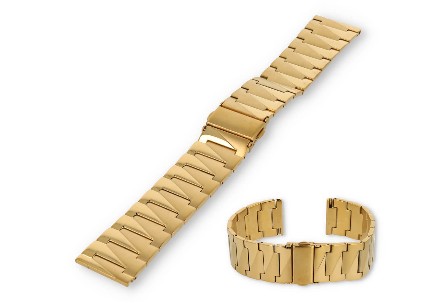 Design bandje 22mm goud - mat met glans