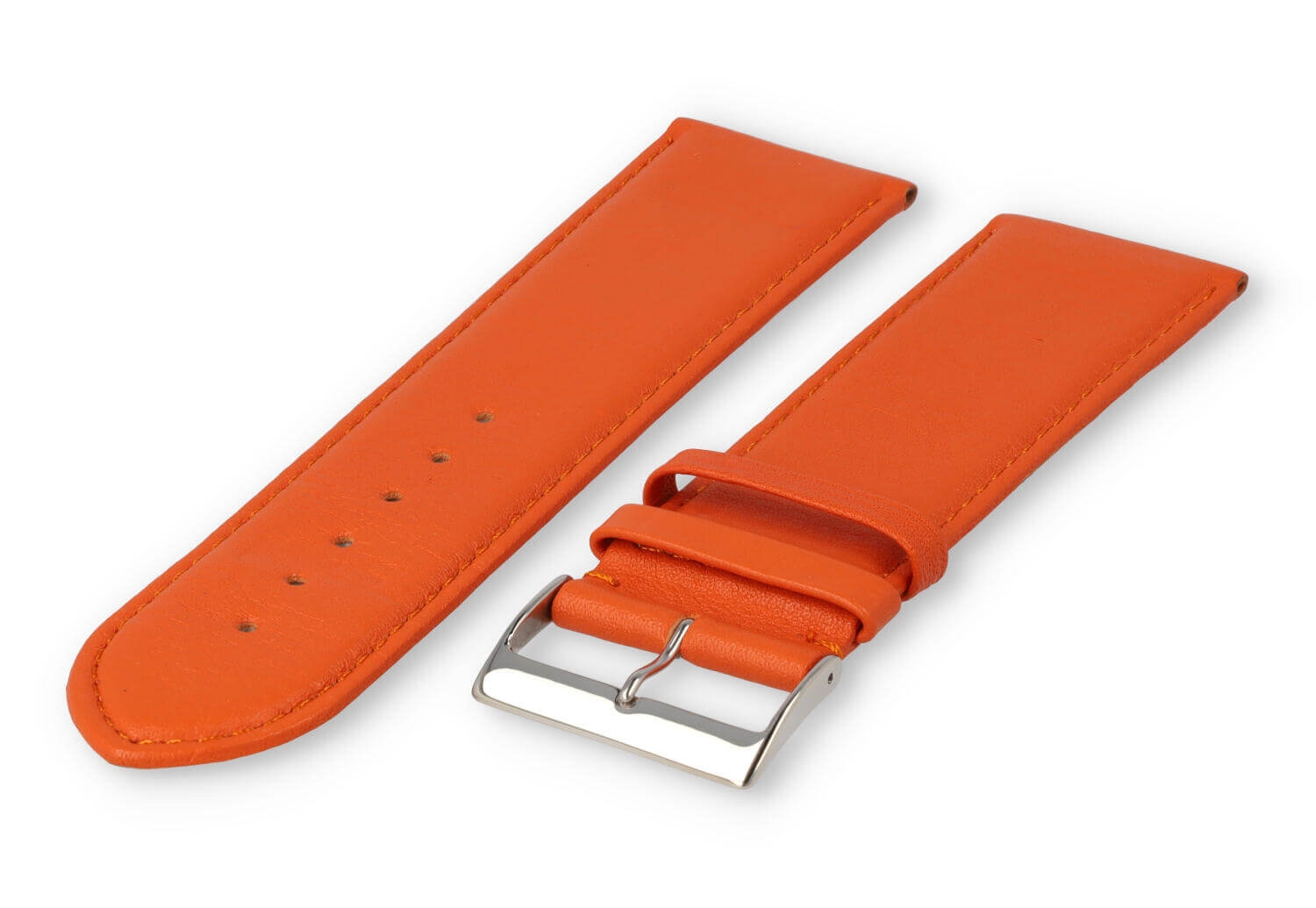 XL horlogeband glad leer - 28mm - oranje