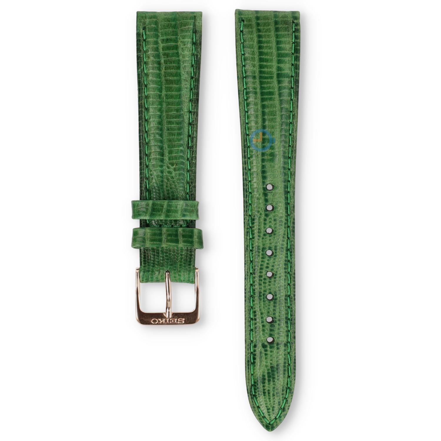 Universele 18mm groen leren horlogeband - Seiko