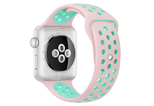 Sport Apple watch bandje - roze/blauw - 45mm