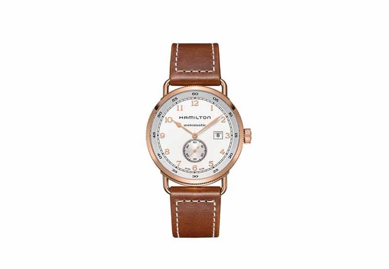 Hamilton horlogeband H77745553 - bruin leer