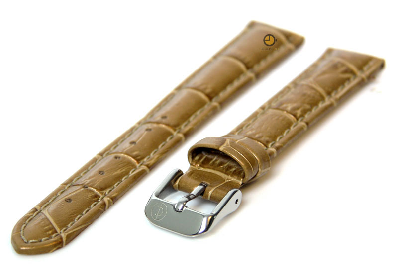 Horlogeband 14mm goud leer kroko