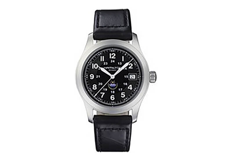 Hamilton horlogeband H68491737 - zwart leer