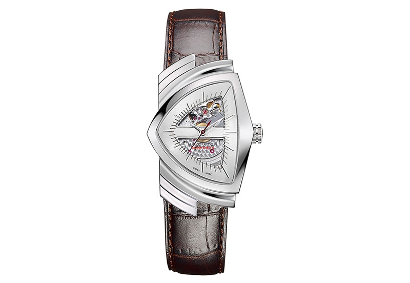 Hamilton horlogeband H24515551 - bruin leer
