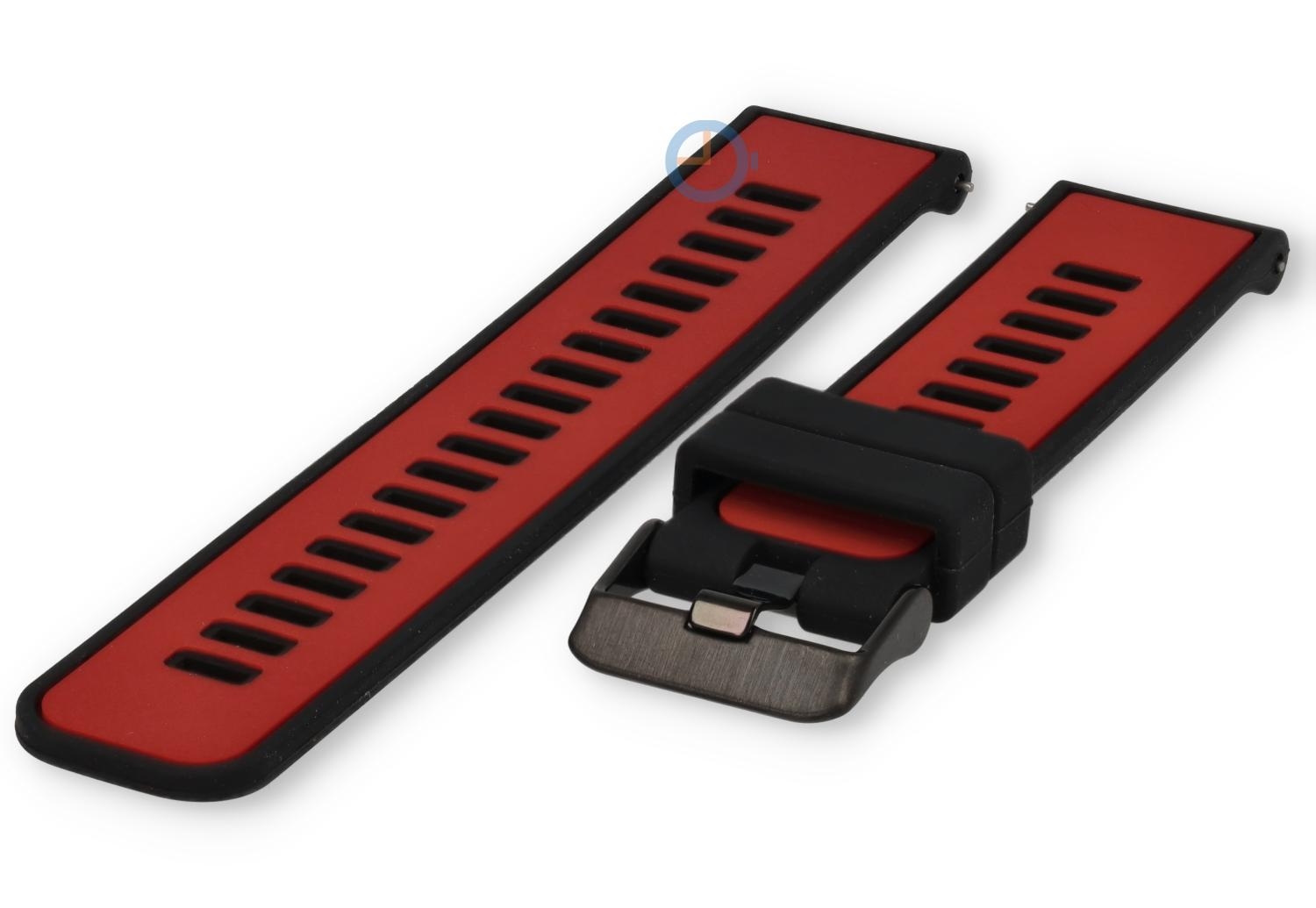 Snelwissel bandje 22mm - rood zwart