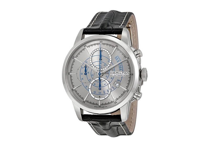 Hamilton horlogeband H40656781 - zwart leer
