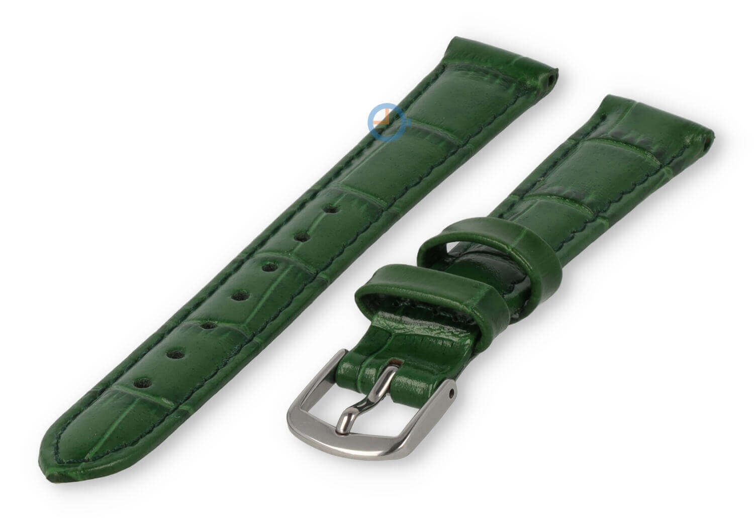 Kleine horlogeband van leer - 14mm - jachtgroen