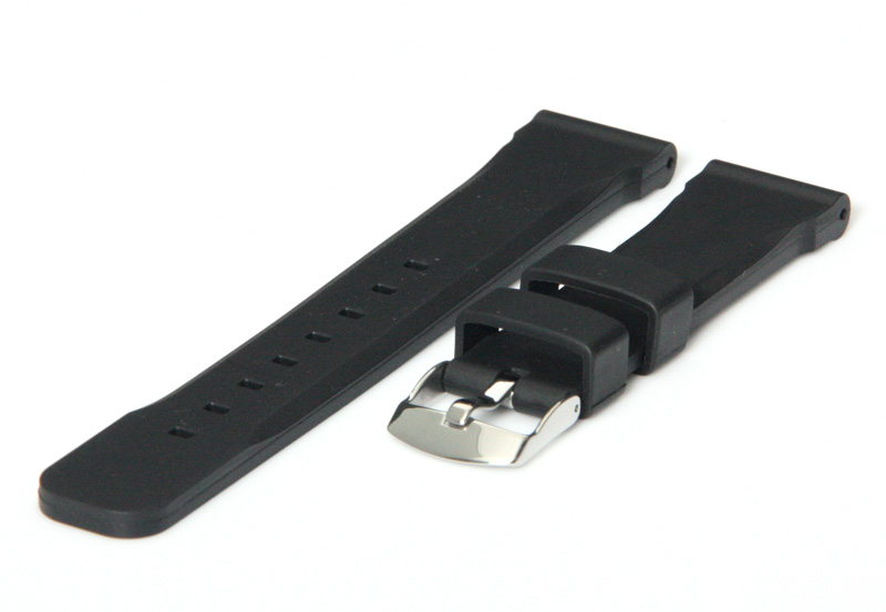 Horlogeband 20mm zwart rubber