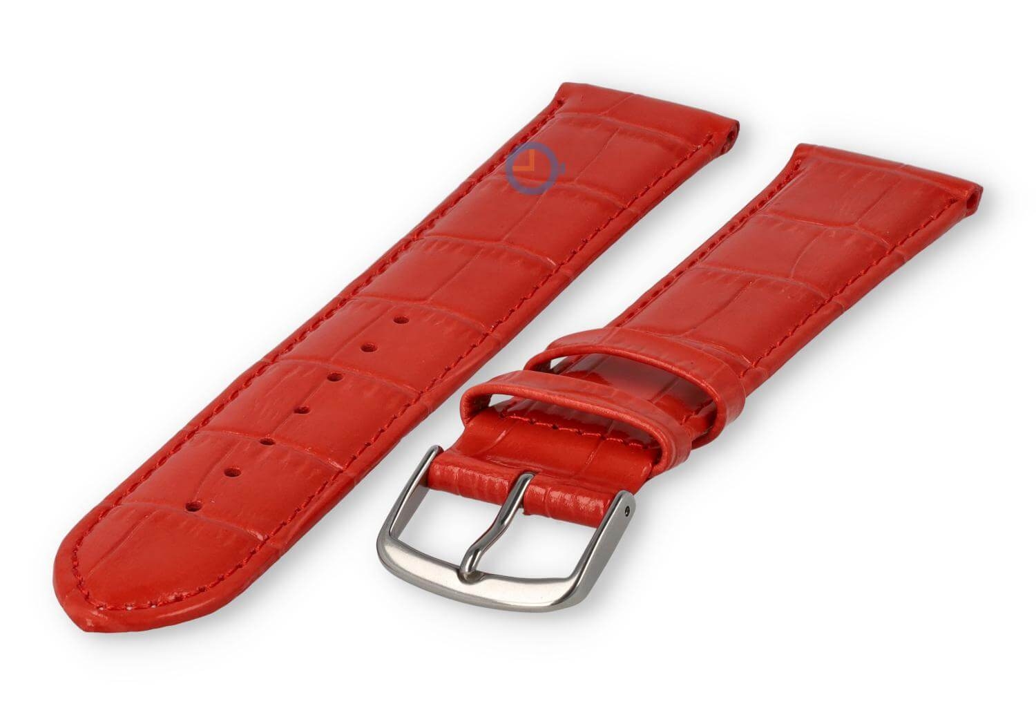 Extra lange horlogeband croco - 20mm - rood