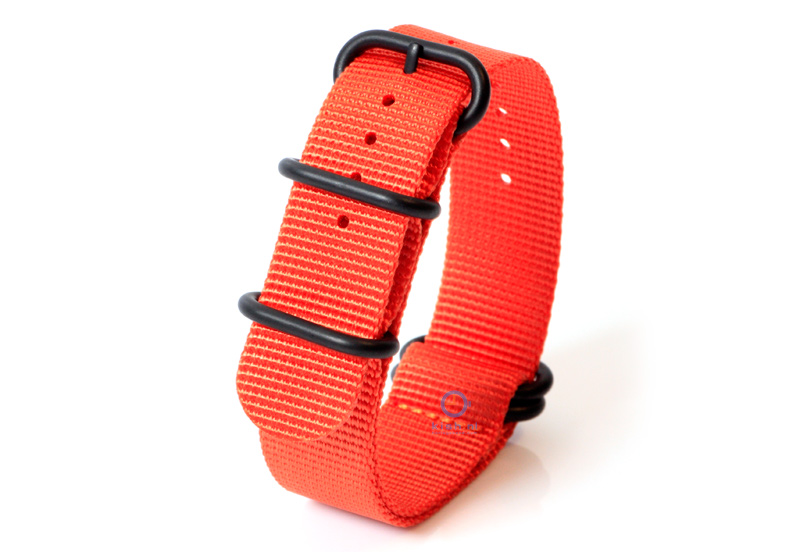 Horlogeband nylon 22mm oranje