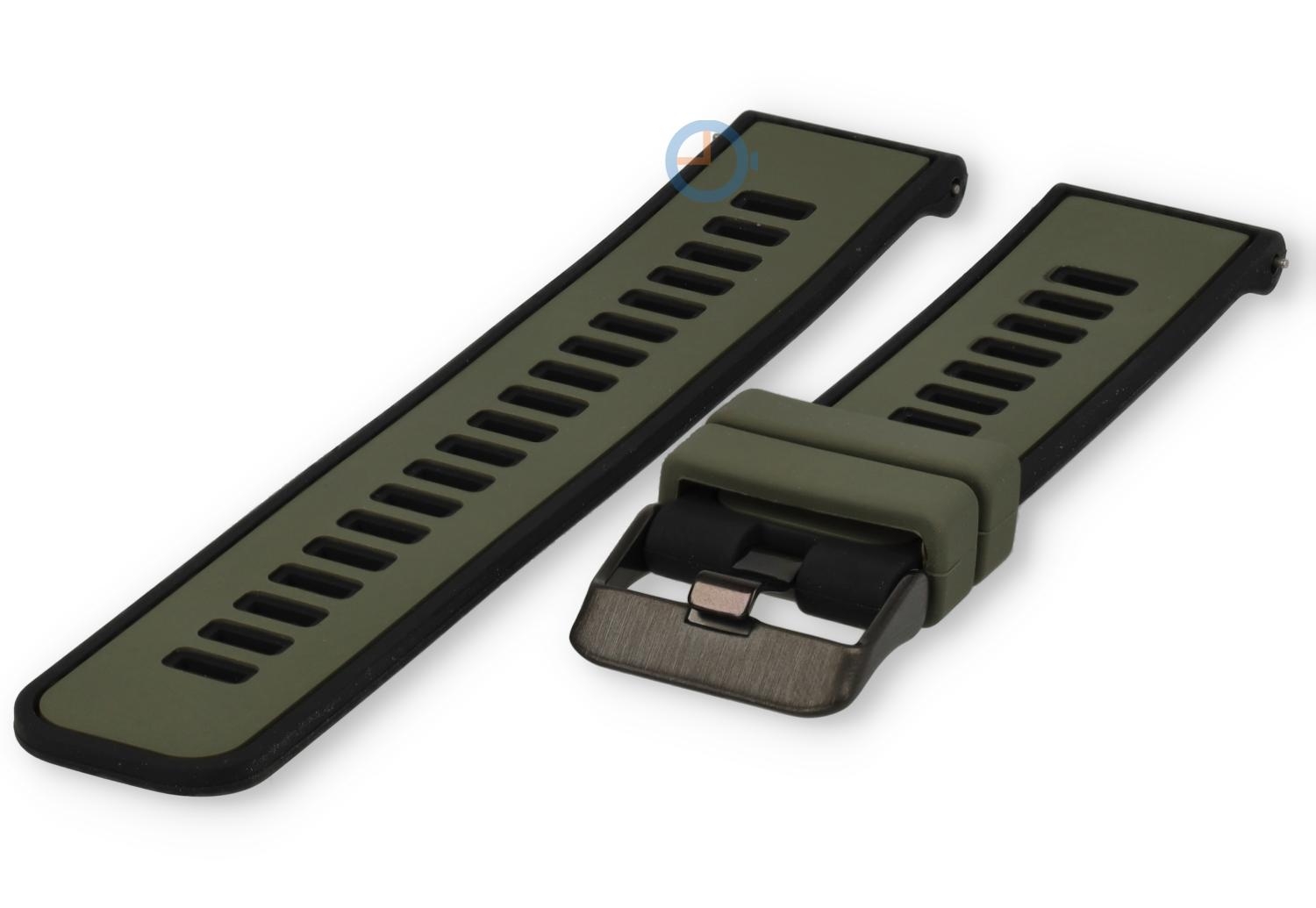 Snelwissel bandje 22mm - legergroen zwart