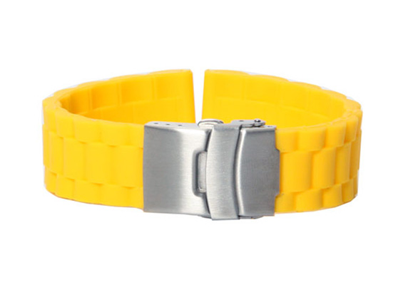 Horlogeband 20mm geel rubber