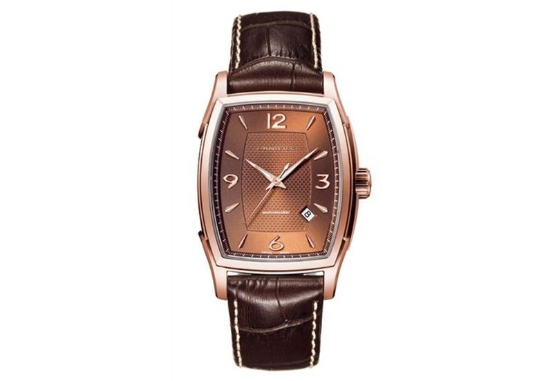 Hamilton horlogeband H36445595 - bruin leer