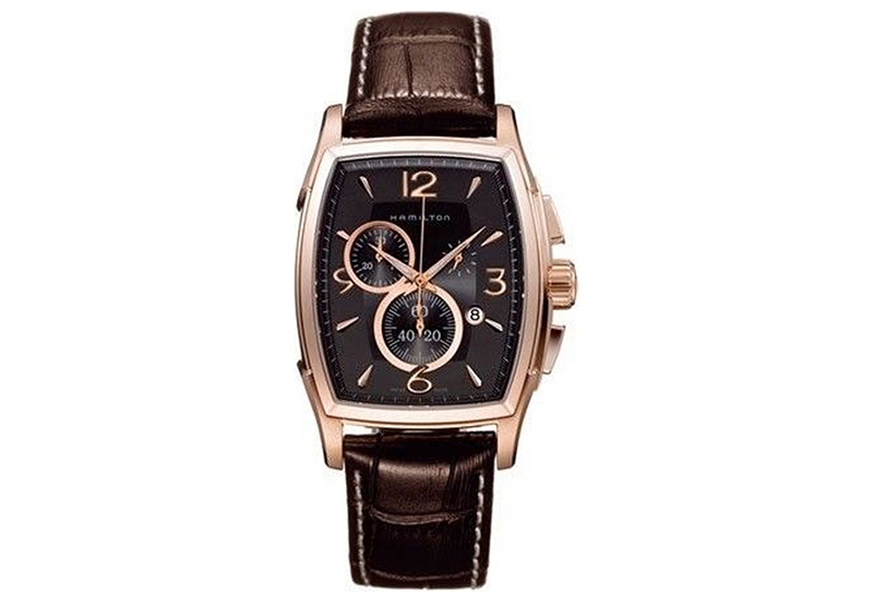 Hamilton horlogeband H36442585 - bruin leer