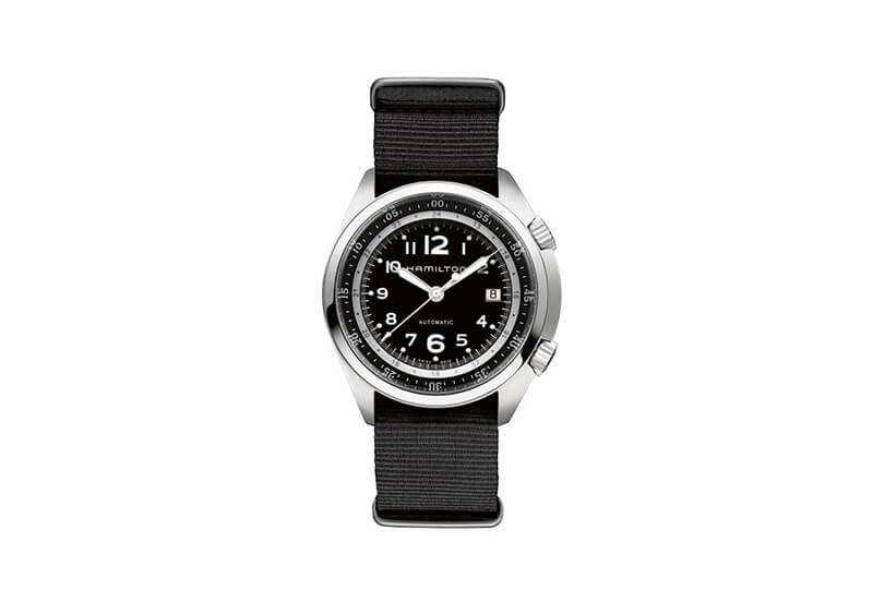 Hamilton horlogeband H76455933 - zwart nylon