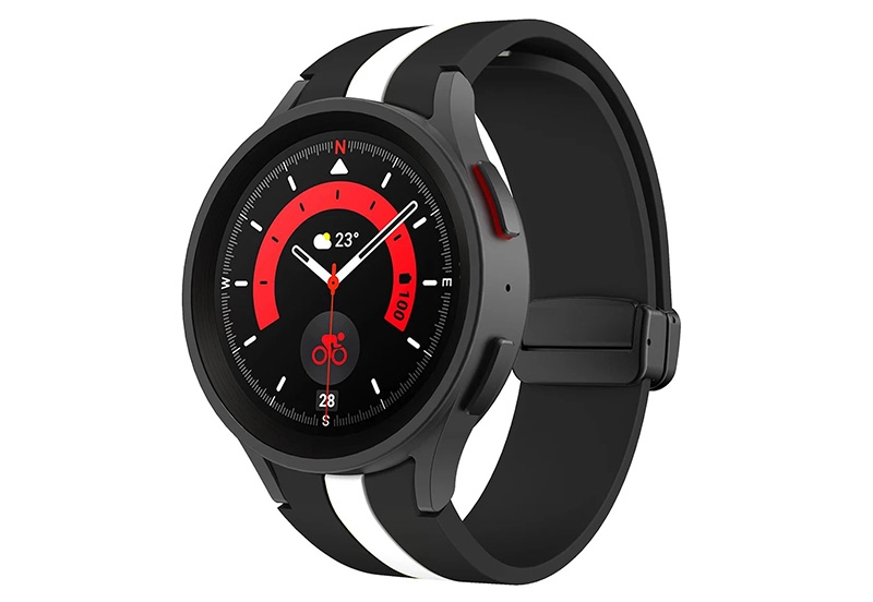 Samsung Galaxy Watch 5 bandje - zwart/wit - magneetsluiting