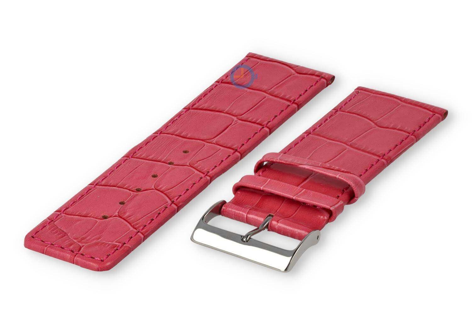 Luxe croco horlogeband - 30mm - framboos