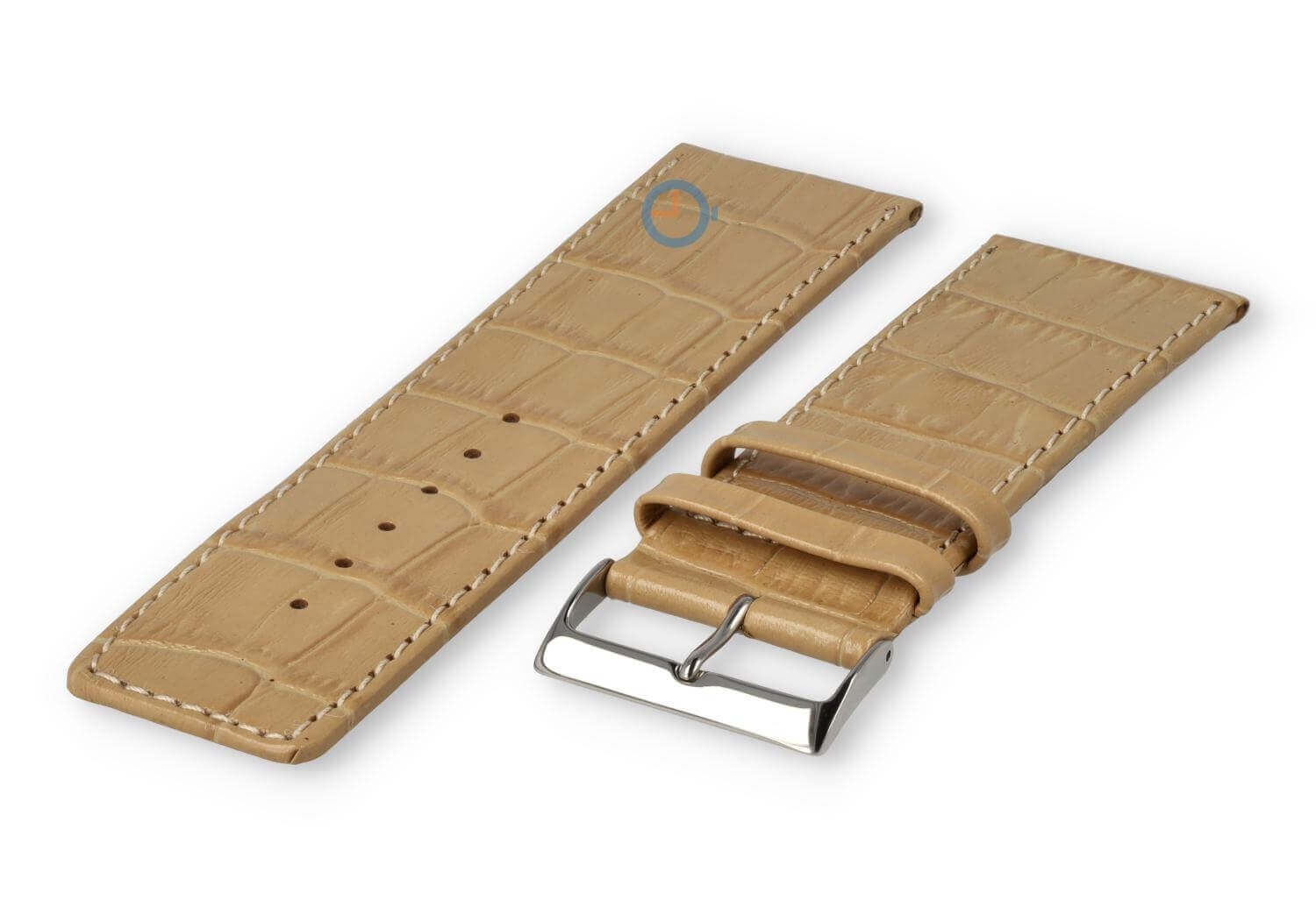 Luxe croco horlogeband - 30mm - zand