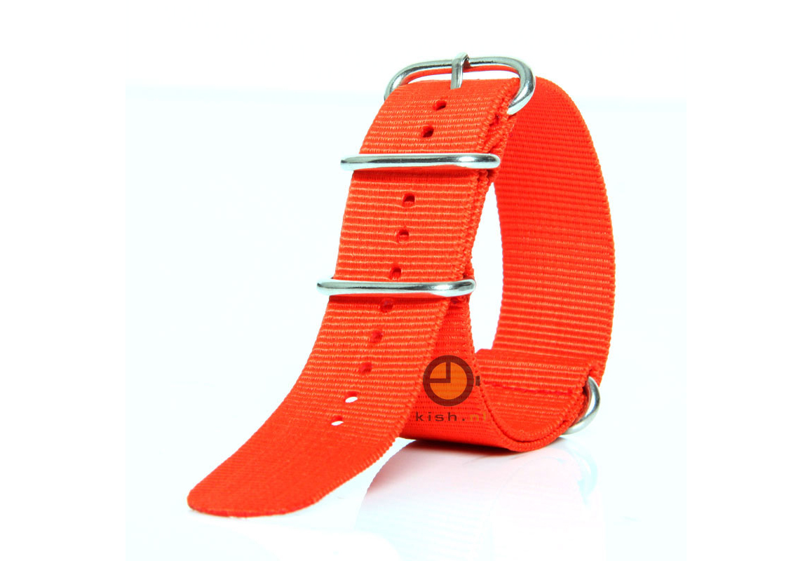Horlogeband 24mm nylon rood