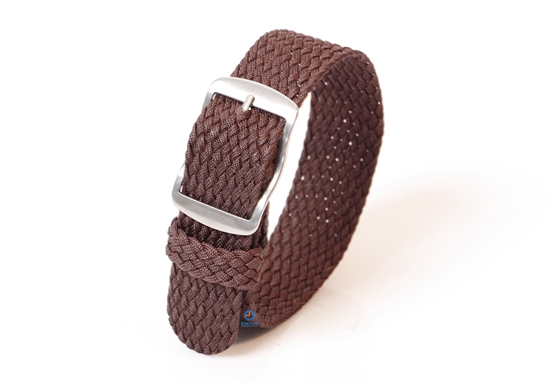 Perlon horlogeband 22mm donkerbruin