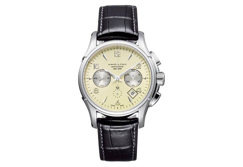 Hamilton horlogeband H32656725 - zwart leer