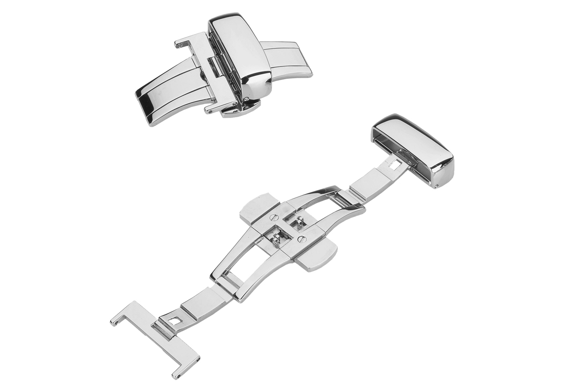Vlindersluiting met drukkers 16mm - zilver