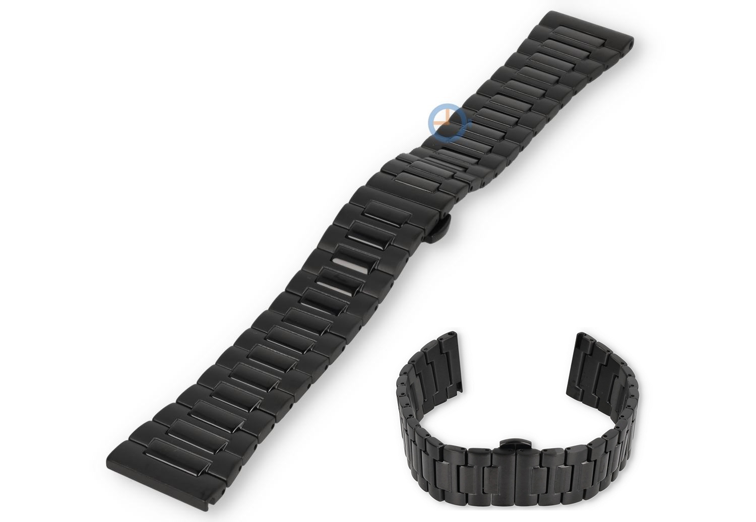 22mm Titanium horlogebandje - dual-finish black