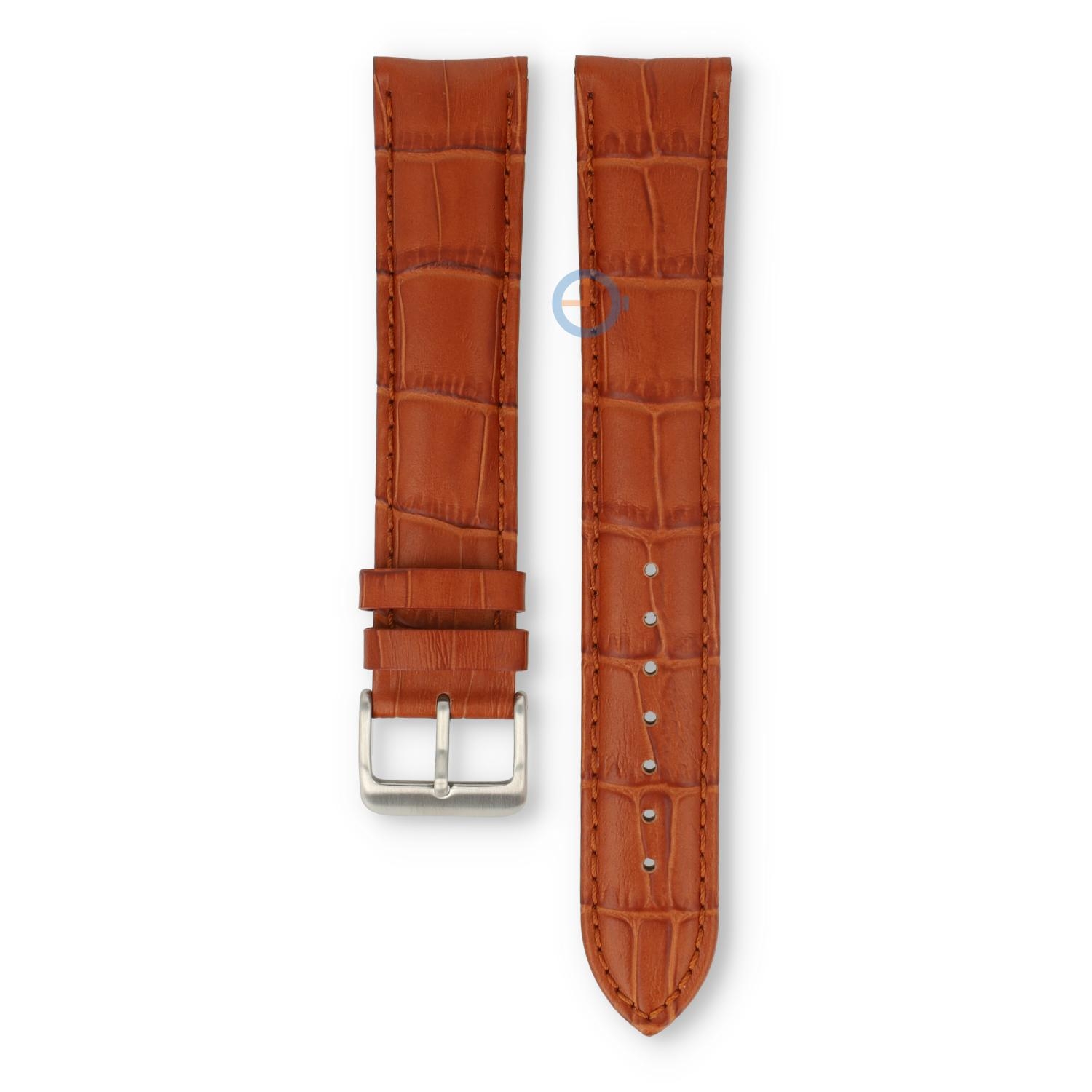 Extra lange horlogeband - croco leer - 20mm - cognac