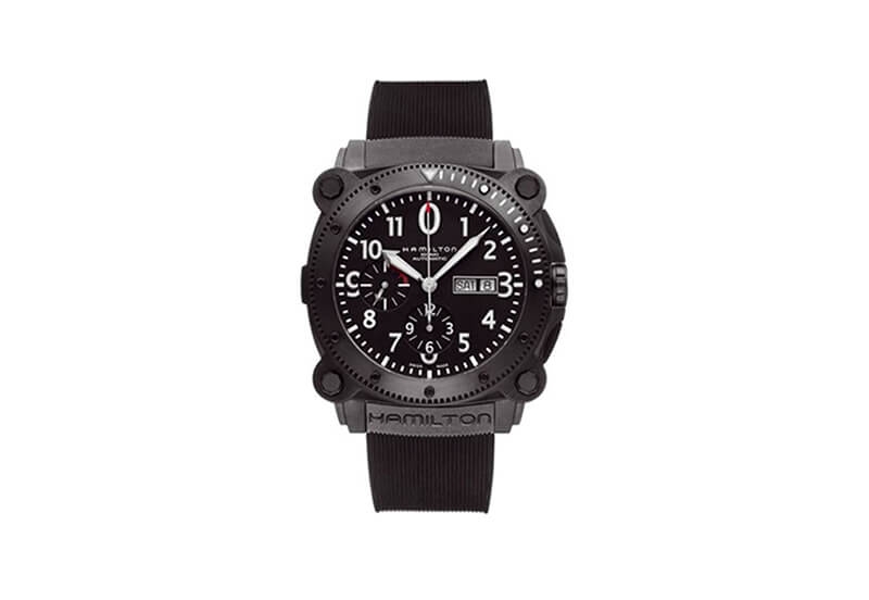 Hamilton horlogeband H78686333 - zwart siliconen